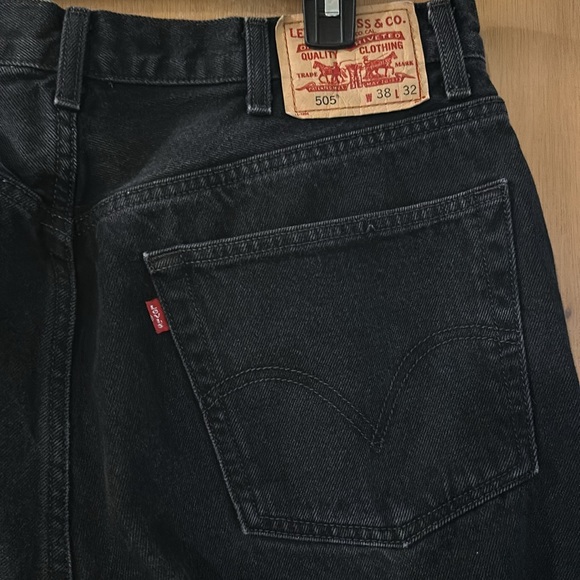 Levi’s Men’s Vintage 505 Regular Fit Jeans Black Size W38 L32 - Picture 5 of 11
